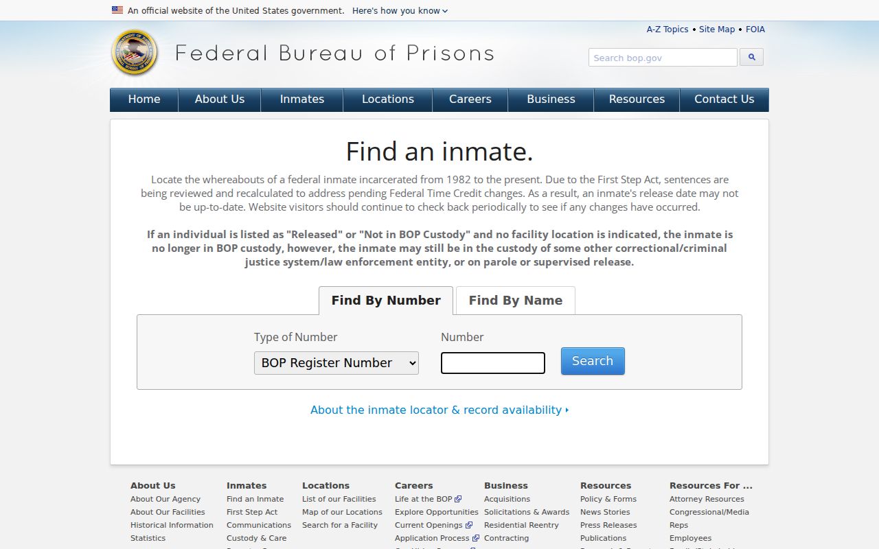 Bureau County arrest history federal custody locator