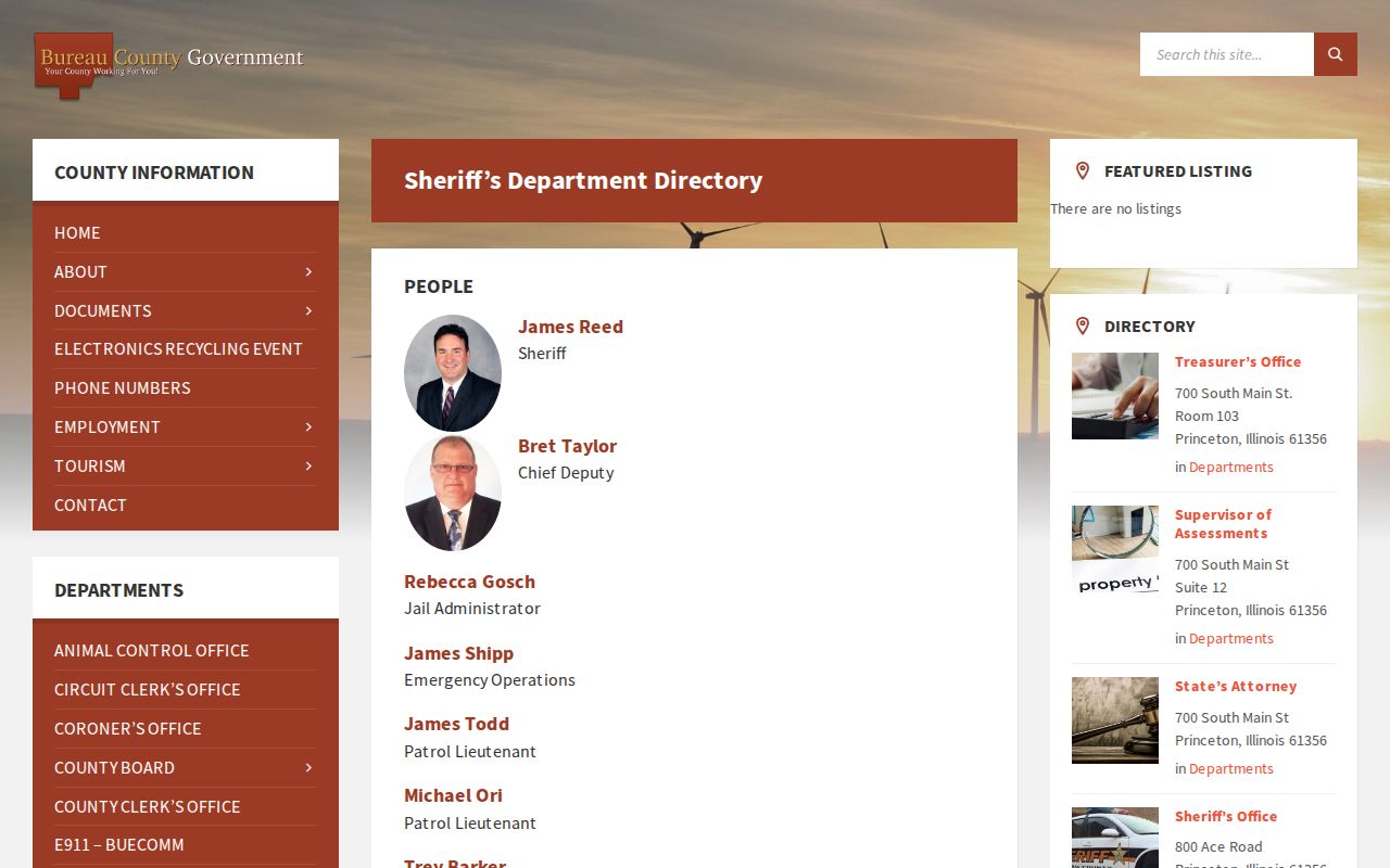 Bureau County arrest history sheriff records directory