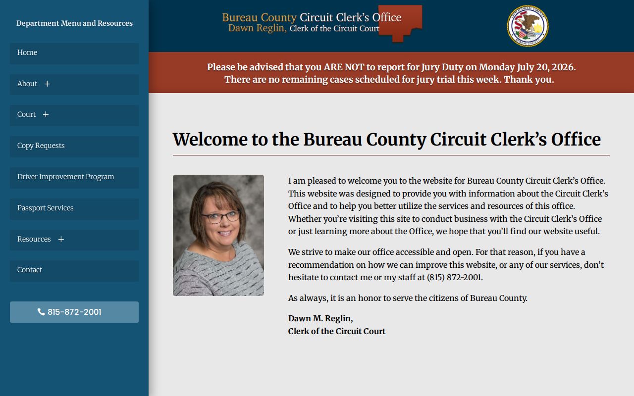 Bureau County criminal court case Circuit Clerk gateway