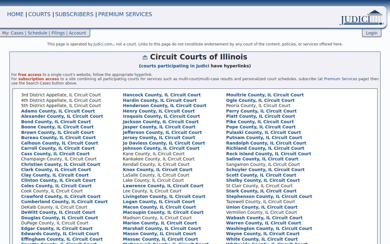 Bureau County criminal court cases participating court selection