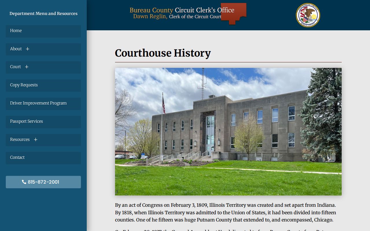 Historic Bureau County Courthouse vault for Princeton criminal records