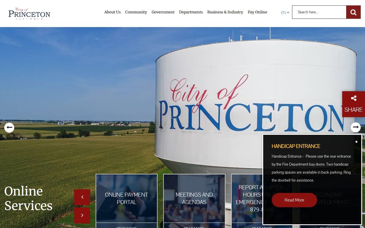 Official Princeton Illinois website for Princeton criminal history contacts