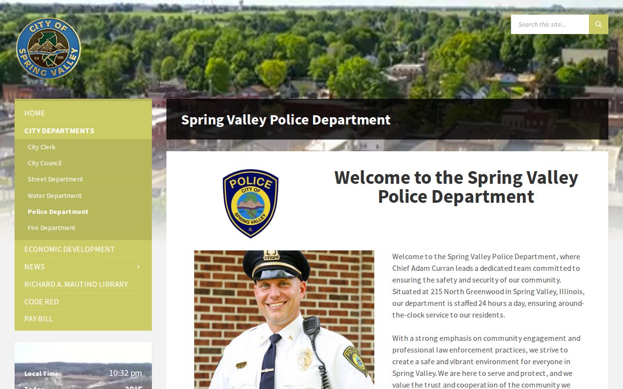 Spring Valley criminal history and official Police Department records source in Bureau County