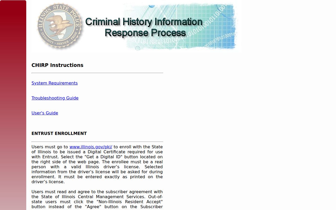 Bureau County criminal history CHIRP gateway
