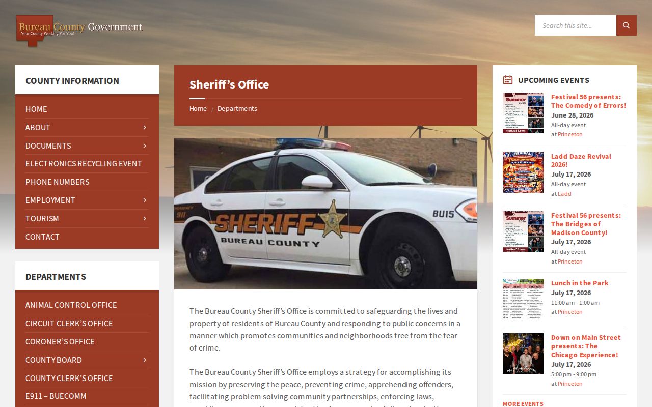 Bureau County criminal records sheriff office